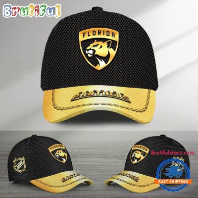 NHL Florida Panthers Black And Gold Design Cap Hats