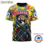 NHL Florida Panthers Hockey Logo Team Autism Awareness Design TShirt, Sweatshirt, Hoodie