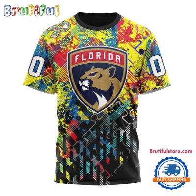NHL Florida Panthers Hockey Logo Team Autism Awareness Design TShirt, Sweatshirt, Hoodie