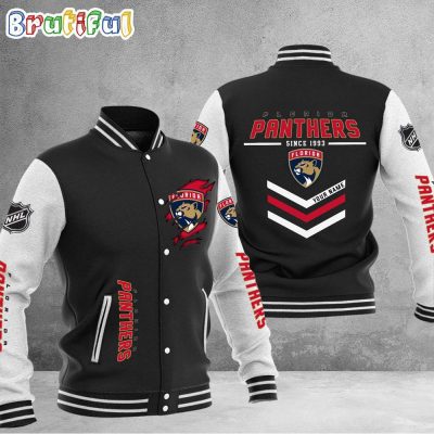 NHL Florida Panthers Hockey Team Personalized Varsity Baseball Jacket