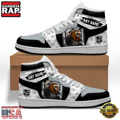 NHL Los Angeles Kings Team Mascot New Design Custom Name Air Jordan 1 Shoes