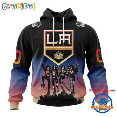 NHL Los Angeles Kings X KISS Band Special Hockey Team Music Design Unisex Hoodie