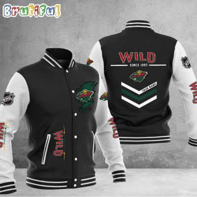 NHL Minnesota Wild Hockey Team Personalized Varsity Baseball Jacket