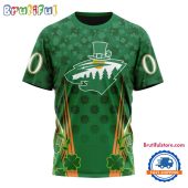 NHL Minnesota Wild Special St. Patrick's Day All Over Print Shirts