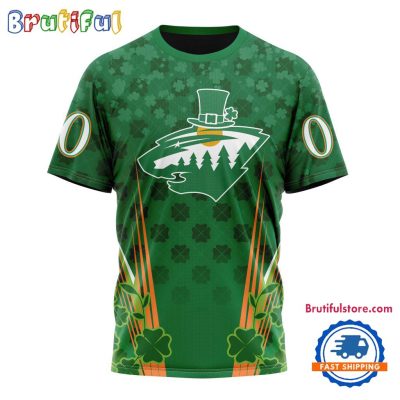 NHL Minnesota Wild Special St. Patrick's Day All Over Print Shirts