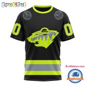 NHL Minnesota Wild Specialized FireFighter Uniforms Color Design T Shirt