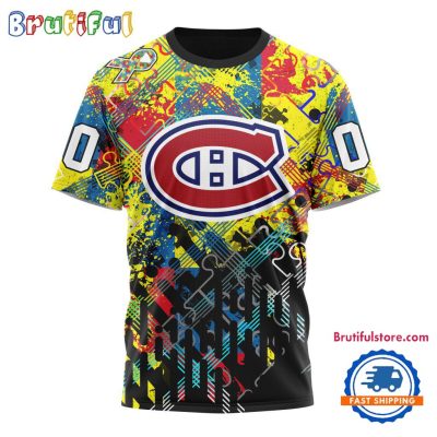NHL Montreal Canadiens Hockey Logo Team Autism Awareness Design TShirt, Sweatshirt, Hoodie