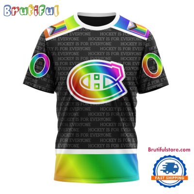 NHL Montreal Canadiens Special LGBT Pride Is For Everyone Hockey Design T Shirt, Sweatshirt, Hoodie