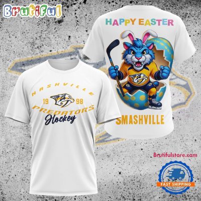 NHL Nashville Predators Hockey Team Mascot Design Happy Easter Day T Shirt