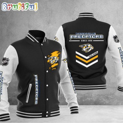 NHL Nashville Predators Hockey Team Personalized Varsity Baseball Jacket