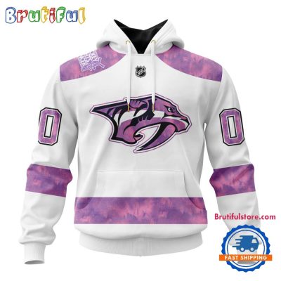 NHL Nashville Predators Personalized Hockey Fight Cancer Design Limited New Hoodie, Hockey Fight Cancer 3D Shirt