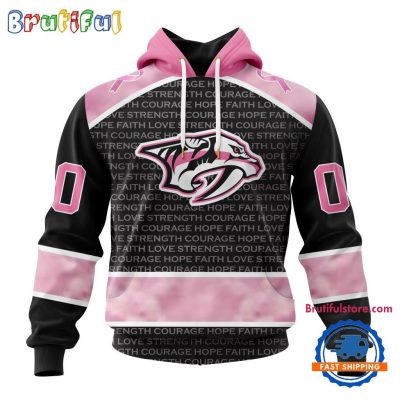 NHL Nashville Predators Special Pink Fight Breast Cancer Art Hoodie, T Shirt, Sweatshirt
