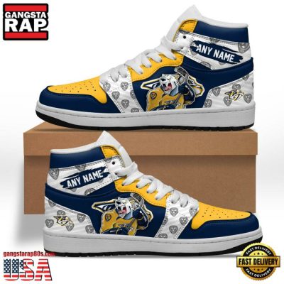 NHL Nashville Predators Team Mascot New Design Custom Name Air Jordan 1 Shoes