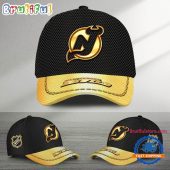 NHL New Jersey Devils Black And Gold Design Cap Hats