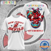 NHL New Jersey Devils Hockey Team Mascot Design Happy Easter Day T Shirt