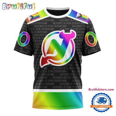 NHL New Jersey Devils Special LGBT Pride Is For Everyone Hockey Design T Shirt, Sweatshirt, Hoodie