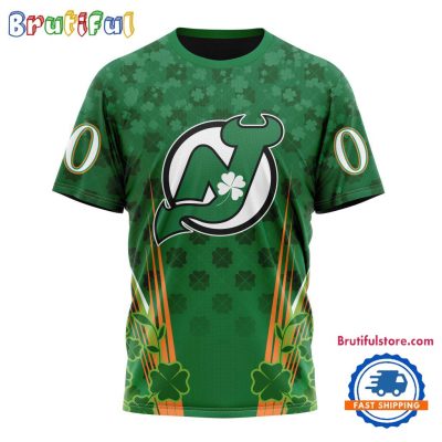 NHL New Jersey Devils Special St. Patrick's Day All Over Print Shirts