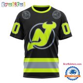 NHL New Jersey Devils Specialized FireFighter Uniforms Color Design T Shirt