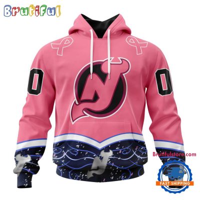 NHL New Jersey Devils Specialized Hockey Fights Cancer Hoodie