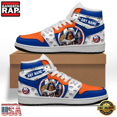 NHL New York Islanders Team Mascot New Design Custom Name Air Jordan 1 Shoes