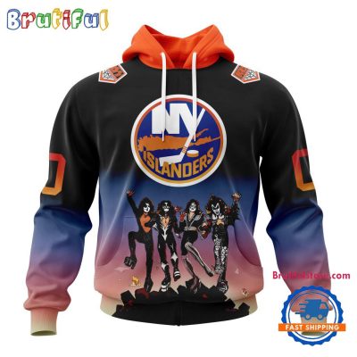 NHL New York Islanders X KISS Band Special Hockey Team Music Design Unisex Hoodie