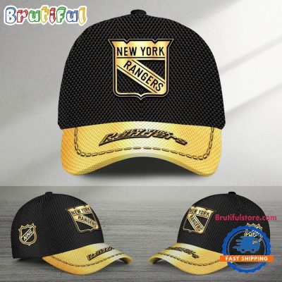 NHL New York Rangers Black And Gold Design Cap Hats