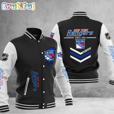 NHL New York Rangers Hockey Team Personalized Varsity Baseball Jacket