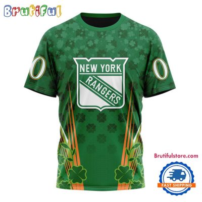 NHL New York Rangers Special St. Patrick's Day All Over Print Shirts