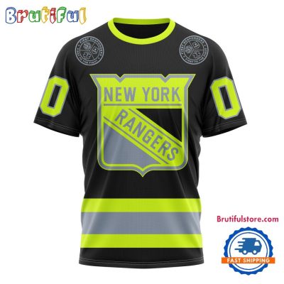 NHL New York Rangers Specialized FireFighter Uniforms Color Design T Shirt