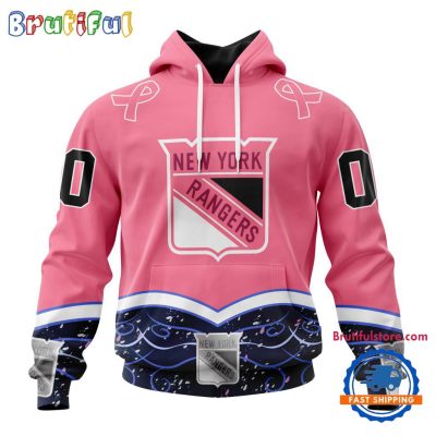 NHL New York Rangers Specialized Hockey Fights Cancer Hoodie