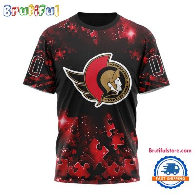 NHL Ottawa Senators Autism Awareness Hockey New Design TShirt, Sweatshirt, Hoodie
