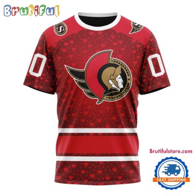 NHL Ottawa Senators Hockey Team Gift For Valentines Day TShirt, Sweatshirt, Hoodie
