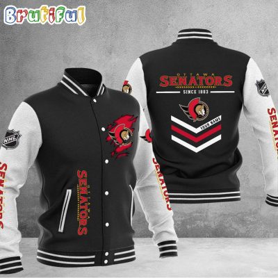 NHL Ottawa Senators Hockey Team Personalized Varsity Baseball Jacket