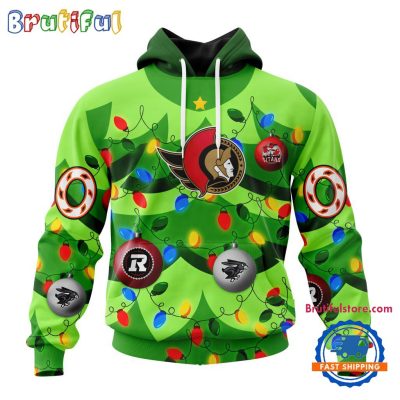 NHL Ottawa Senators Specialized Christmass Tree Color And City's Sport Teams Hoodie, Sweatshirt, T Shirt