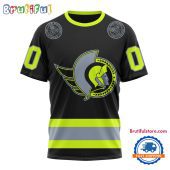 NHL Ottawa Senators Specialized FireFighter Uniforms Color Design T Shirt