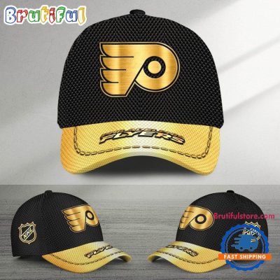 NHL Philadelphia Flyers Black And Gold Design Cap Hats