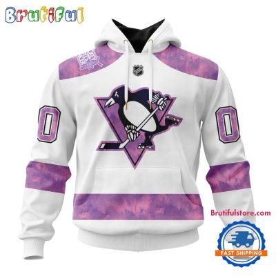 NHL Pittsburgh Penguins Personalized Hockey Fight Cancer Design Limited New Hoodie, Hockey Fight Cancer 3D Shirt