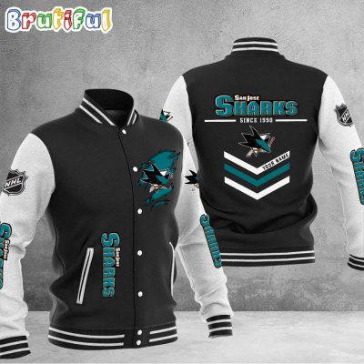NHL San Jose Sharks Hockey Team Personalized Varsity Baseball Jacket
