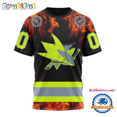 NHL San Jose Sharks Special Honoring Firefighters Design T Shirt, Hoodie, Sweatshirt