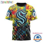 NHL Seattle Kraken Hockey Logo Team Autism Awareness Design TShirt, Sweatshirt, Hoodie