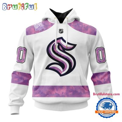 NHL Seattle Kraken Personalized Hockey Fight Cancer Design Limited New Hoodie, Hockey Fight Cancer 3D Shirt