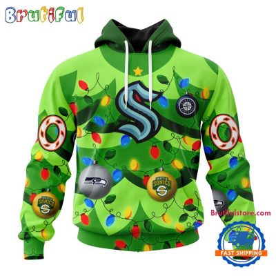 NHL Seattle Kraken Specialized Christmass Tree Color And City's Sport Teams Hoodie, Sweatshirt, T Shirt