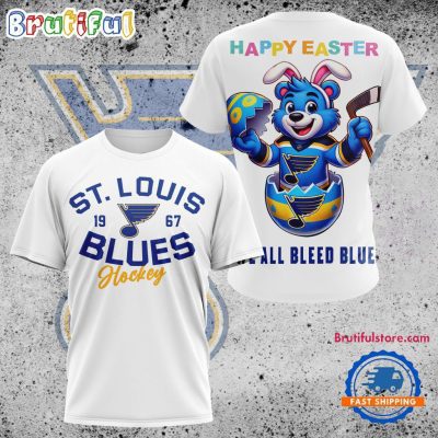 NHL St. Louis Blues Hockey Team Mascot Design Happy Easter Day T Shirt