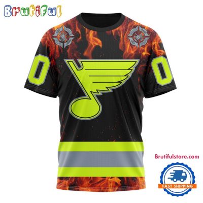 NHL St. Louis Blues Special Honoring Firefighters Design T Shirt, Hoodie, Sweatshirt