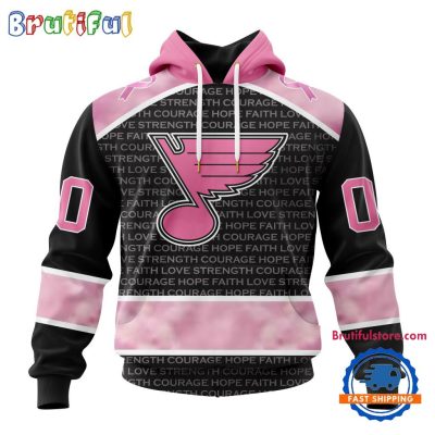 NHL St. Louis Blues Special Pink Fight Breast Cancer Art Hoodie, T Shirt, Sweatshirt