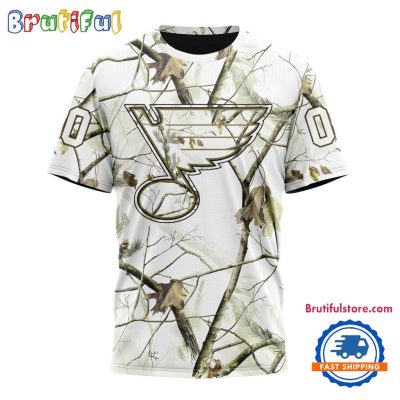 NHL St. Louis Blues Special White Winter Hunting Camo T Shirt, Hoodie, Sweatshirt