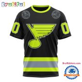 NHL St. Louis Blues Specialized FireFighter Uniforms Color Design T Shirt