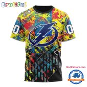 NHL Tampa Bay Lightning Hockey Logo Team Autism Awareness Design TShirt, Sweatshirt, Hoodie