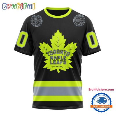 NHL Toronto Maple Leafs Specialized FireFighter Uniforms Color Design T Shirt