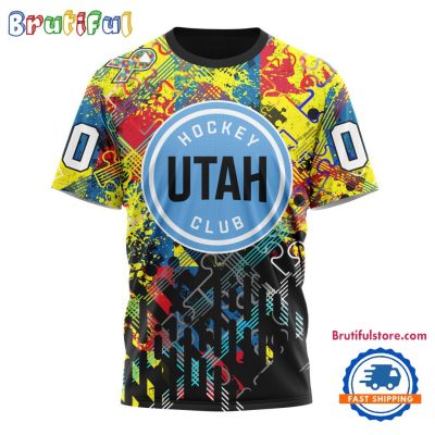 NHL Utah Hockey Club Hockey Logo Team Autism Awareness Design TShirt, Sweatshirt, Hoodie